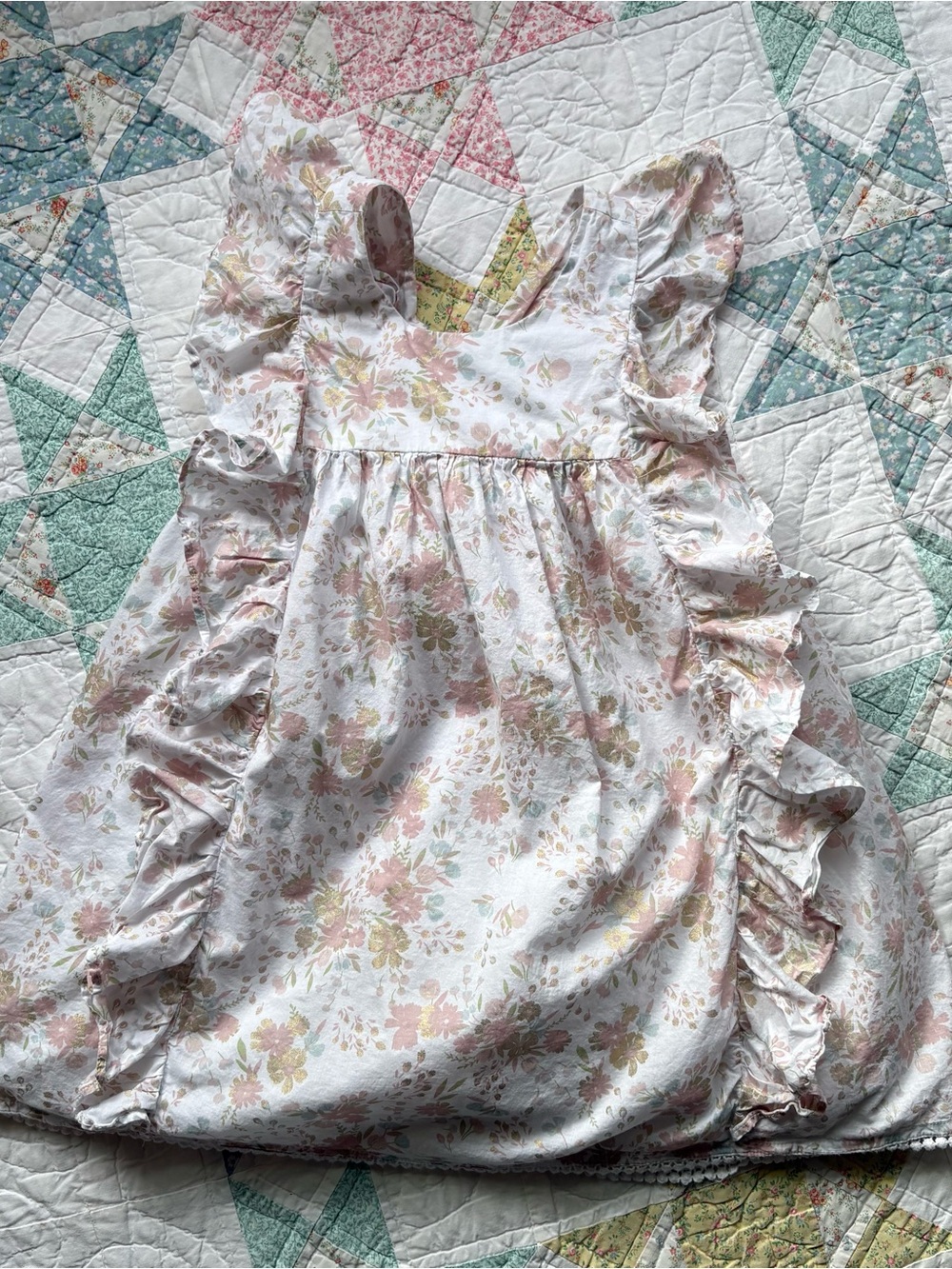 Cupcakes and Cashmere Girls' Floral Ruffle Sundress 7 Cottagecore Pastel Pink